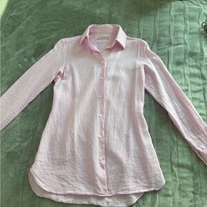 Holland & Holland London 1835 Pink Cotton Button Down Shirt Size 8